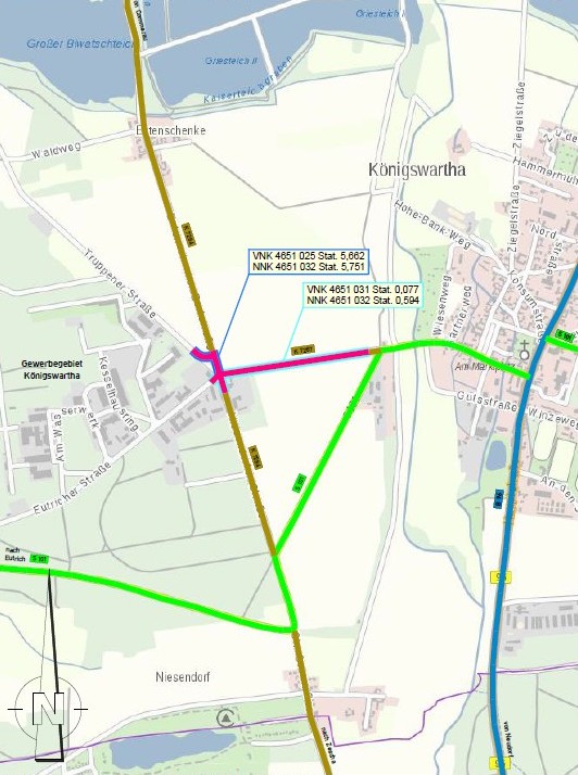 Ankündigung von Straßenbauarbeiten in der Gemeinde Königswartha