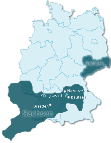 Deutschland-Karte vergrößerung Sachsen
